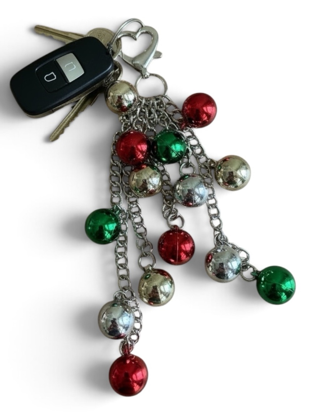 HAND CRAFTED CHRISTMAS ORNAMENT BAG CHARM Festive Holiday Purse Clip Key Ring